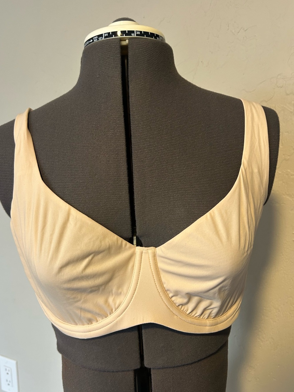 DOBREVA Balconette Bra Beige 40C Underwired Adjustable Strap Hook & Eye (1940)